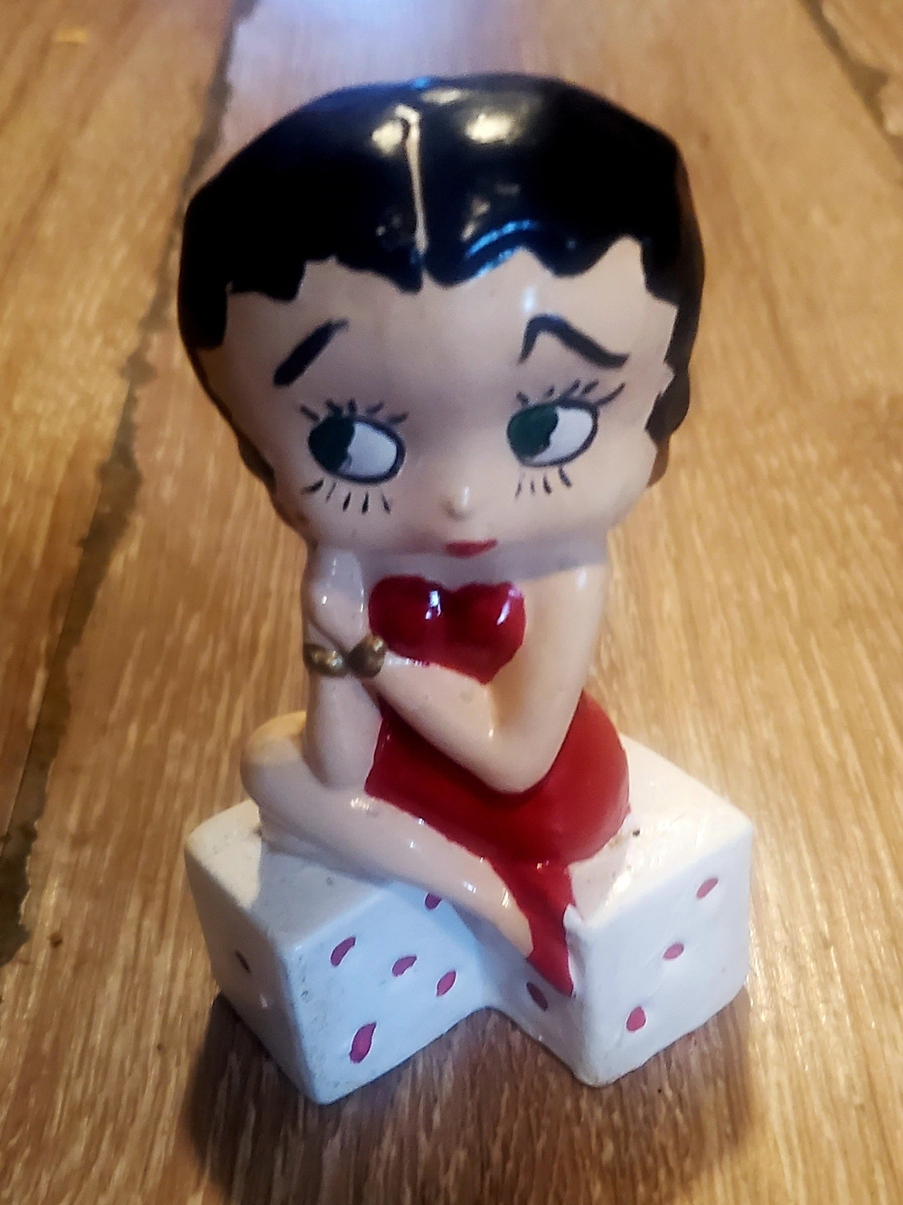 Hand Painted Ceramic Betty Boop Red Figurine Accent